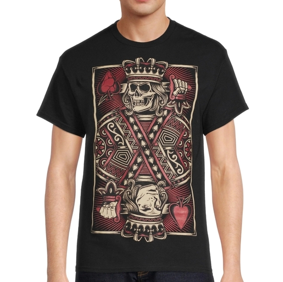 DOM Playing Cards Face Card Skull Short Sleeve TShirt - Picture 1 of 6